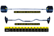 Load image into Gallery viewer, MX80 Rapid Change Adjustable Barbell / Curl Bar System (20lbs to 80lbs)