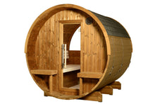 Load image into Gallery viewer, Almost Heaven Evander Half-Moon Canopy Barrel Sauna (Heritage Collection)