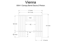 Load image into Gallery viewer, Almost Heaven Vienna 2-Person Canopy Barrel Sauna