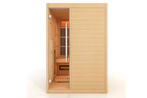 Golden Designs 2025 "Soria" 3-Person Hybrid Sauna (Indoor) Full Spectrum and Harvia Traditional Stove