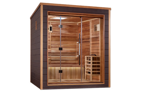 Golden Designs Drammen 3-Person Outdoor-Indoor Traditional Sauna