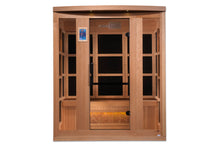 Load image into Gallery viewer, Golden Designs "Hotel" 3-Person Near-Zero EMF FAR Infrared Sauna w/ Himalayan Salt Bar