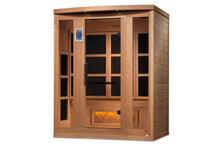 Load image into Gallery viewer, Golden Designs "Hotel" 3-Person Near-Zero EMF FAR Infrared Sauna w/ Himalayan Salt Bar