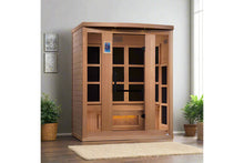 Load image into Gallery viewer, Golden Designs "Hotel" 3-Person Near-Zero EMF FAR Infrared Sauna w/ Himalayan Salt Bar