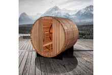 Load image into Gallery viewer, Golden Designs "Zurich" 4-Person Barrel Traditional Sauna (w/ Bronze Privacy View)