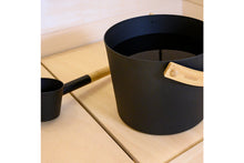 Load image into Gallery viewer, Harvia Sauna Pail w/Black Aluminum Ladle (Black Steel/Aluminum)