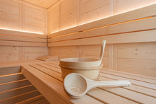 Load image into Gallery viewer, Harvia Wooden Sauna Pail & Ladle w/ Plastic Insert (3.5 Liter)