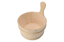 Load image into Gallery viewer, Harvia Wooden Sauna Pail & Ladle w/ Plastic Insert (3.5 Liter)