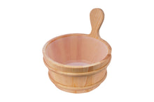 Load image into Gallery viewer, Harvia Wooden Sauna Pail & Ladle w/ Plastic Insert (3.5 Liter)