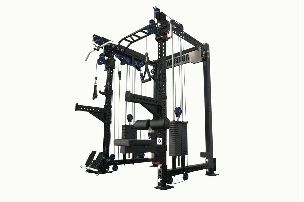 Warrior 3.0 Cable Crossover Pulley Power Rack Gym System w/ Lat