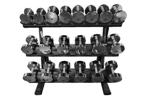 Warrior Pro-Style Chrome Dumbbell Set (5-50lb) (š FALL CLEARANCE SALE)