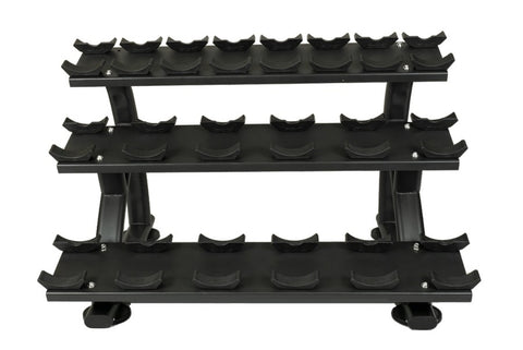 Warrior 3-Tier Compact Pro-Style Dumbbell Saddle Rack (10 Pair) (š FALL CLEARANCE SALE)