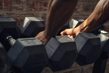 Load image into Gallery viewer, Warrior Rubber Hex Dumbbells (π FALL CLEARANCE SALE - $1.79/lb)