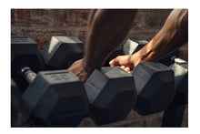 Load image into Gallery viewer, Warrior Rubber Hex Dumbbell Sets (5-50lbs & Up) (π FALL CLEARANCE SALE)