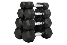 Load image into Gallery viewer, Warrior Rubber Hex Dumbbells (π FALL CLEARANCE SALE - $1.79/lb)