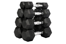 Load image into Gallery viewer, Warrior Rubber Hex Dumbbells (🏃IN-STORE SPECIAL - $0.99/lb)