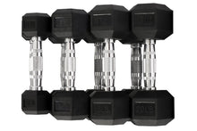 Load image into Gallery viewer, Warrior Rubber Hex Dumbbell Sets (5-50lbs & Up) (π FALL CLEARANCE SALE)