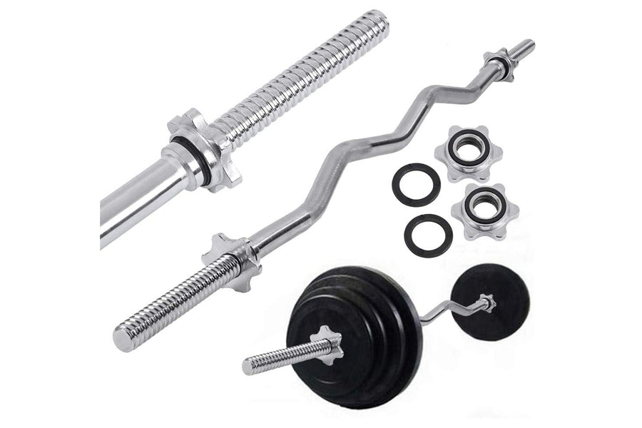Warrior Standard 1 EZ Curl Bar Threaded Spin Lock 360 Fitness Superstore