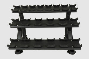 Warrior 10 Pair 3-Tier Compact Pro-Style Dumbbell Saddle Rack - SALE