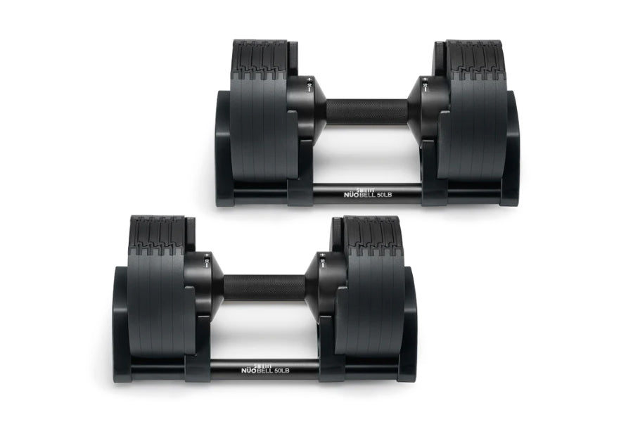 NÜOBELL 50lb Adjustable Dumbbells (Matte Black)