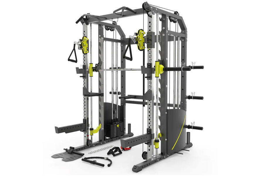 Squat rack top with cable machine