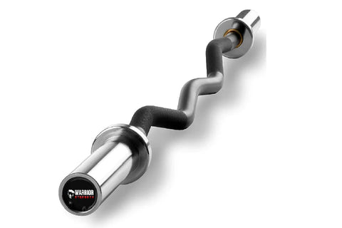 Warrior Chrome Olympic Curl Barbell - Black