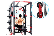 Load image into Gallery viewer, Warrior Freestanding Folding Cable Pulley Power Rack Cage
