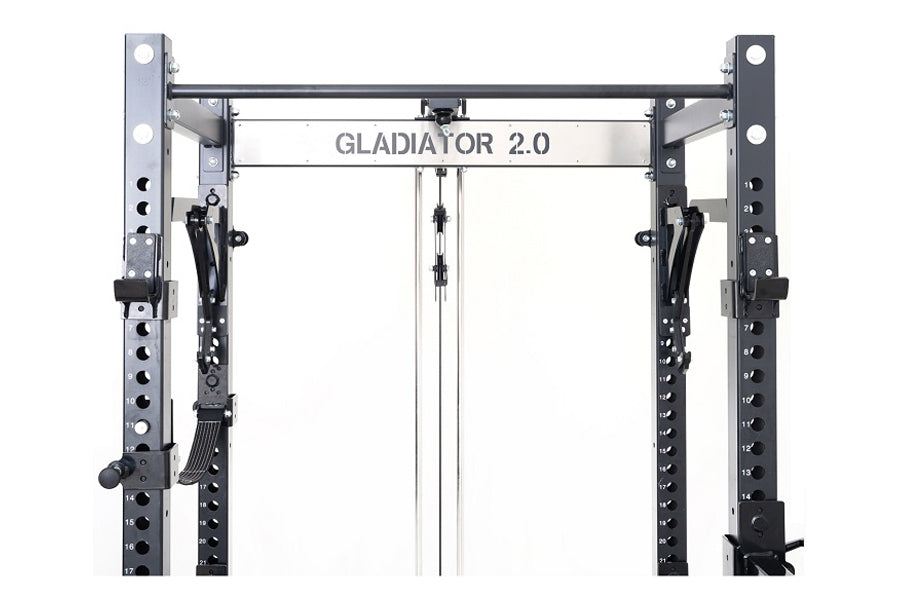 Warrior Gladiator 2.0 Pro Power Rack All-in-One Gym Cage with Lat Pull ...