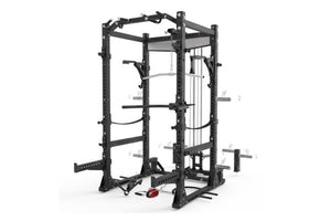 Warrior Gladiator 2.0 Pro Power Rack All-in-One Gym Cage with Lat Pull/Low Row