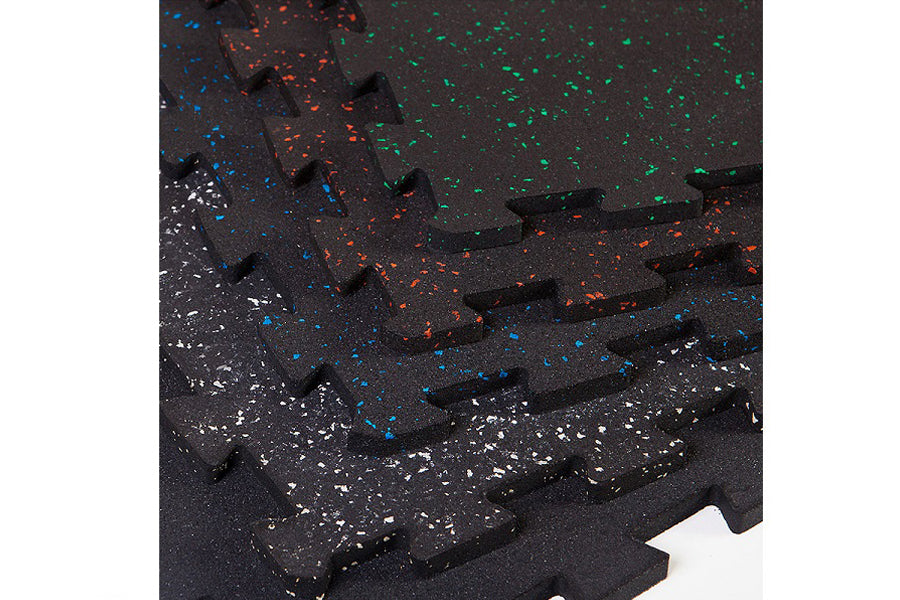 Warrior Interlocking Rubber Gym Flooring Tiles - Speckled