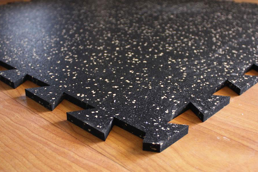 Warrior Interlocking Rubber Gym Flooring Tiles Speckled 360 Fitness Superstore