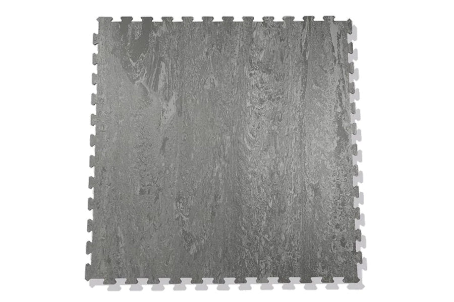 Warrior Marble Interlocking Gym Tile Flooring - Cloud Grey