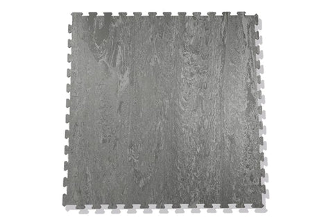 Warrior Marble Interlocking Gym Tile Flooring - Cloud Grey