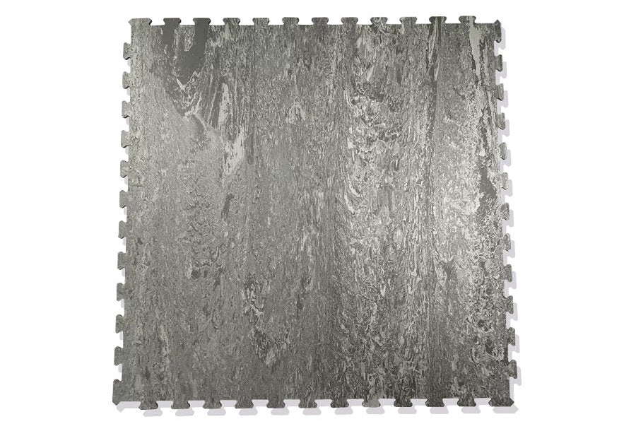 Warrior Marble Interlocking Gym Tile Flooring - Stone Grey