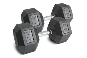 Warrior Rubber Hex Dumbbell Set (5-50lbs)