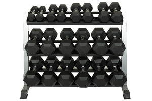 Warrior Rubber Hex Dumbbell Set (5-50lbs)