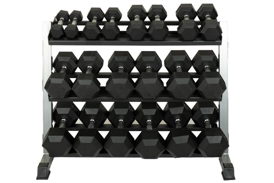 Warrior Rubber Hex Dumbbell Set (5-50lbs)