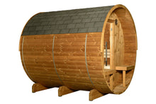 Load image into Gallery viewer, Almost Heaven Evander Half-Moon Canopy Barrel Sauna (Heritage Collection)
