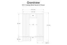 Load image into Gallery viewer, Almost Heaven Grandview 4-6 Person Canopy Barrel Sauna
