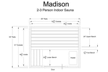Load image into Gallery viewer, Almost Heaven Madison 2-3 Person Hybrid Indoor Sauna (Respite Series)
