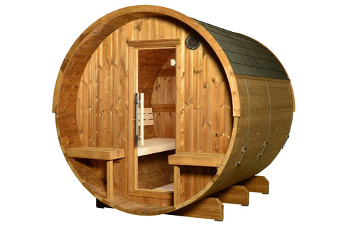 Almost Heaven Magnus 6-Person Canopy Barrel Sauna (Heritage Collection)