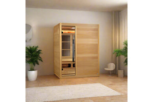 Golden Designs 2025 "Soria" 3-Person Hybrid Sauna (Indoor/Full Spectrum/Harvia Stove)