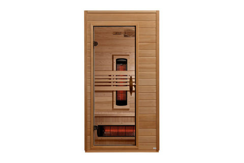 Golden Designs "Martin" 1-2 Person Full Spectrum Near Zero EMF FAR IR Sauna (2026 Edition) (🪂NEW ITEM)
