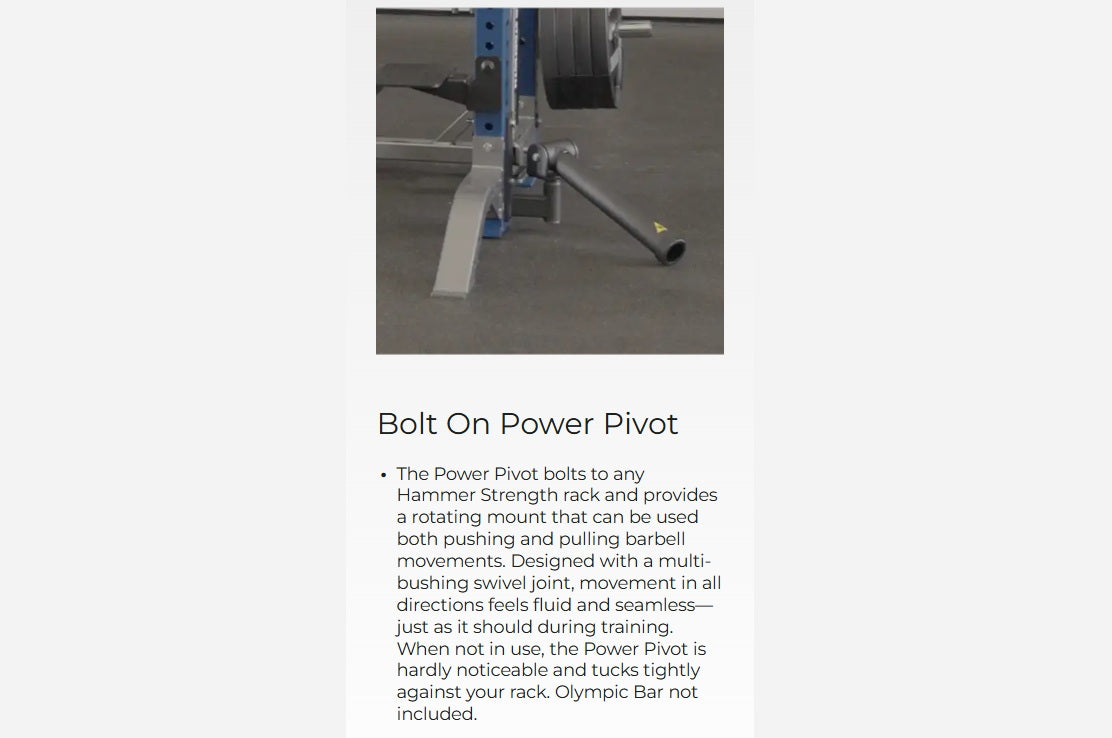 Pivot Power Rack Hammer Strength Bolt On Power Pivot Rack Attachment – 360 Fitness ...