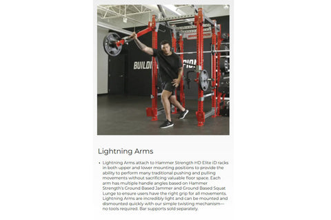 Hammer Strength Lightning Arms Rack Attachment