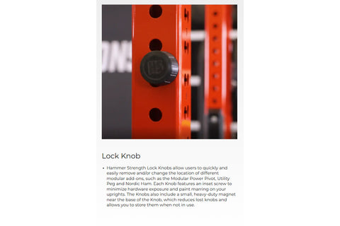 Hammer Strength Lock Knob Rack Attachment