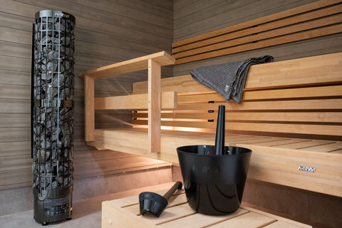 Harvia Click Sauna Pail & Ladle Plastic (Black)