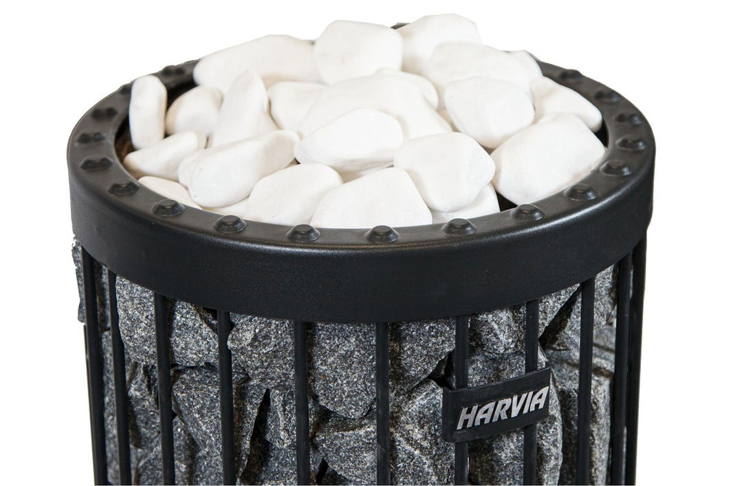 Harvia Decorative White Rounded Sauna Heater Stones (5-10cm | 10kg Box)