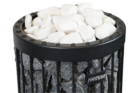 Harvia Decorative White Rounded Sauna Heater Stones (5-10cm | 10kg Box)