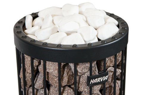 Harvia Decorative White Rounded Sauna Heater Stones (5-10cm | 10kg Box)